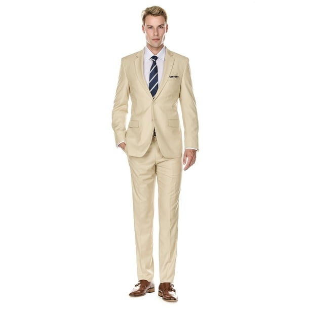 Premium Mens 2-Piece Wedding Dress Tuxedo Slim Fit Dinner Blazer Jacket & Pants 